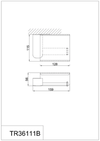 Бумагодержатель с полкой RUSH Thira TR36111B